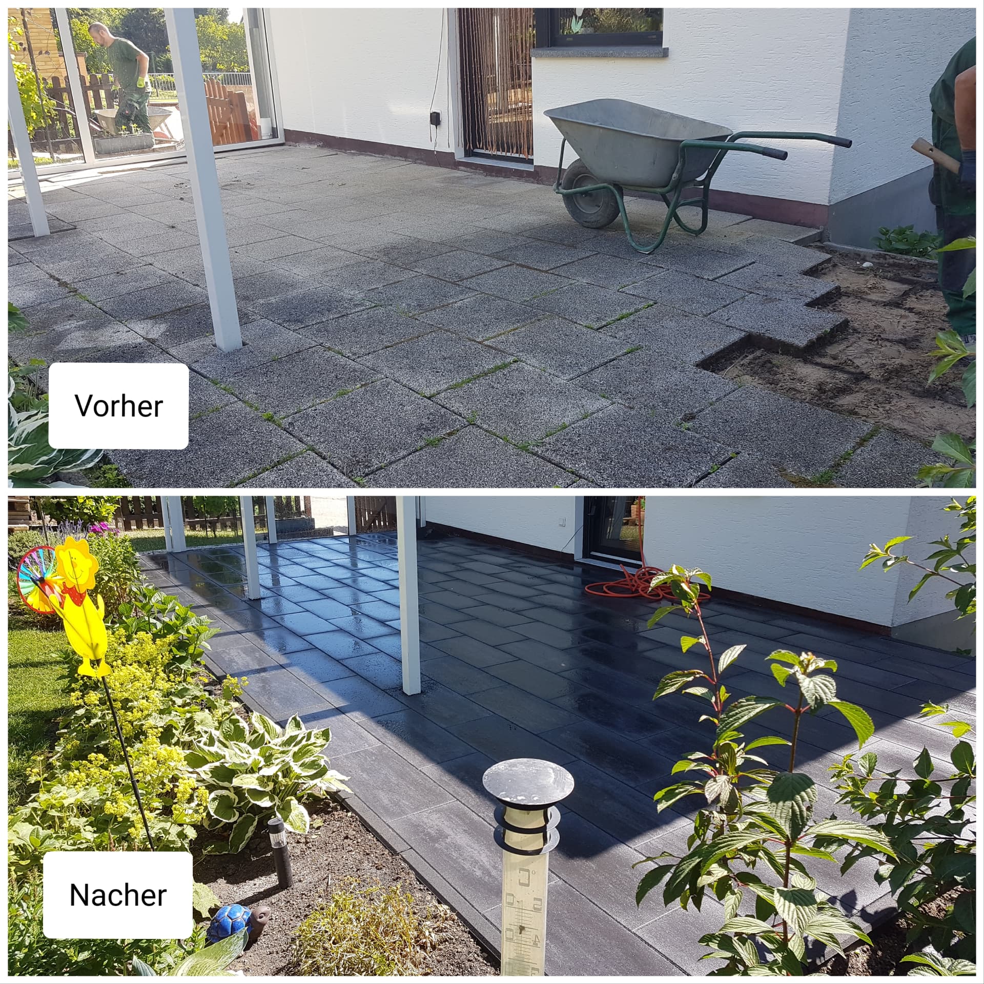 Terrasse Vorher/Nachher
